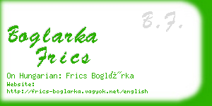 boglarka frics business card